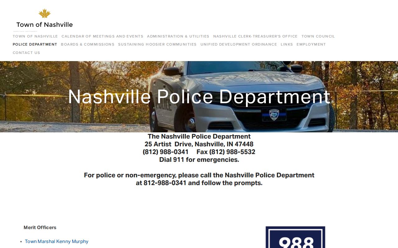 Official Nashville Police Department page with local contact and call-routing information