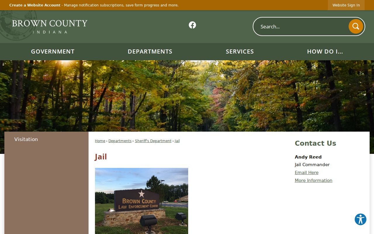 Brown County warrant records context from the county jail page