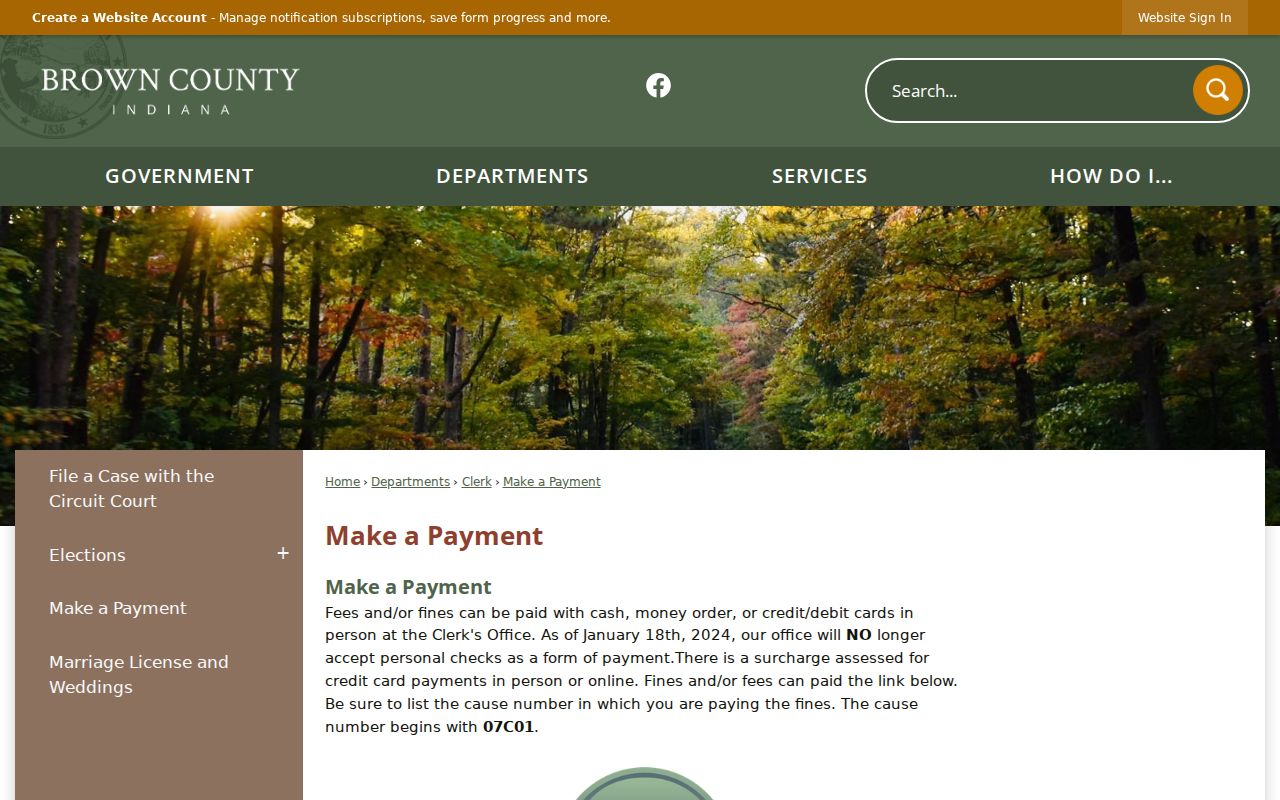 Brown County warrant bond payment and served-warrant instructions
