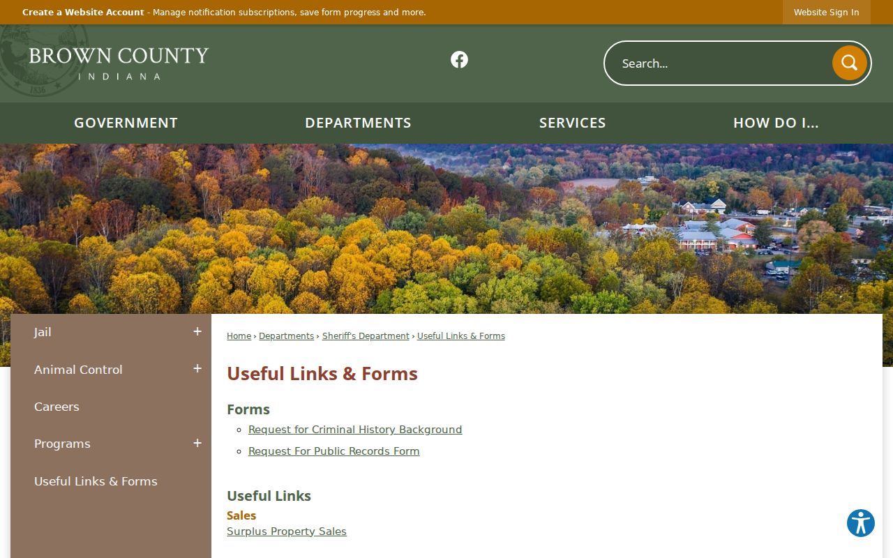 Brown County warrant records forms and official agency links